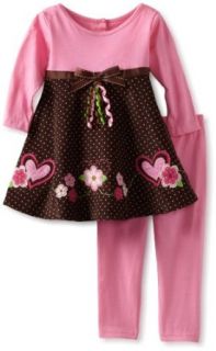 Good Lad Baby Girls Infant Dress With Leg Set, Brown, 24