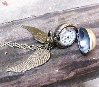 Harry Potter Golden Snitch Pocket Watch Locket Necklace