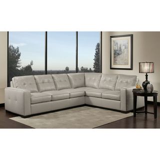 Westwood Grey Leather Sectional Sofa