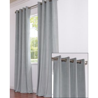 Signature Grommet Grey Blue Velvet 108 Inch Curtain Panel