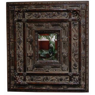 Rectangular Framed Cherry Gold Wall Mirror