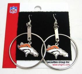 Denver Broncos Earrings Hoop Nfl WomenS Team Logo Sports