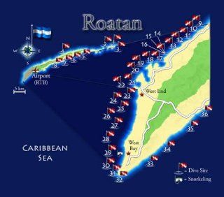 Roatan Dive Map