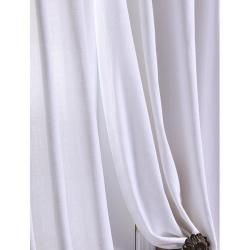 White Textured Cotton Linen 108 inch Curtain Panel