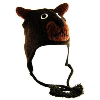 H2W Kids Knit Black Bear Wool Hat
