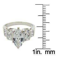 Sterling Silver Marquise cut Cubic Zirconia Ring