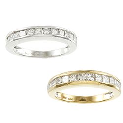 10k or 14k Gold 1/2ct or 1ct TDW Channel set Round Diamond Band Today