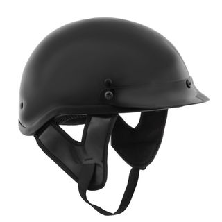 Fuel Helmets Gloss Black DOT approved Half Helmet with Visor