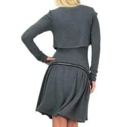 Tabeez Womens Zipper Accent Knit Sweater Dress