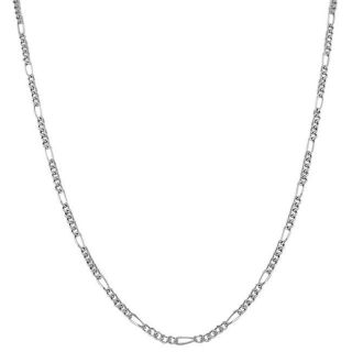 14k White Gold 16 inch Figaro Chain Necklace (1 mm)