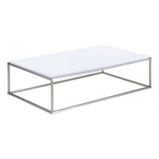 Table basse laqué blanc rectangulaire 110 cm Kenza IdClik   Lignes
