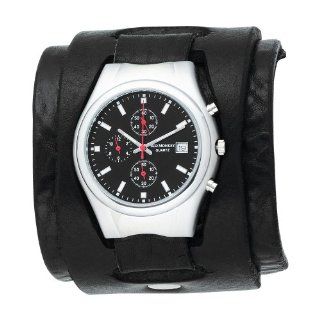 Red Monkey Designs Mens RM102G CH Mark II Chronograph Black Leather