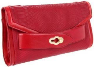 Womens Roma Snake Embossed Convertible Clutch, Red, One Size Shoes