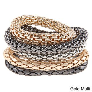 KC Signatures Two tone 5 piece Stacked Bangle Set