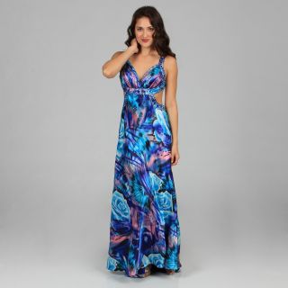 Turquoise Printed Side Cut out Long Dress Today $116.99
