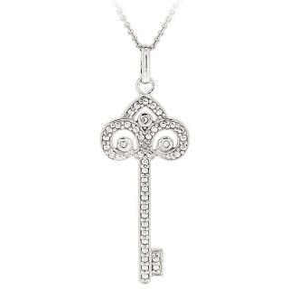 DB Designs Sterling Silver Diamond Accent Key Necklace