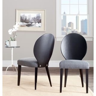 Chic Oval Grey/ Black Side Chair (Set of 2)