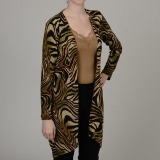 Simply Irresistible Womens Animal print Open front Cardigan
