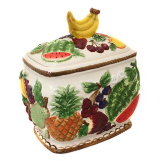 Tropical Fruit Collection Hand painted Cookie Jar