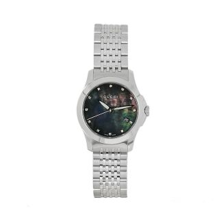 Gucci YA126505 Womens Timeless Stainless Steel Diamond Watch