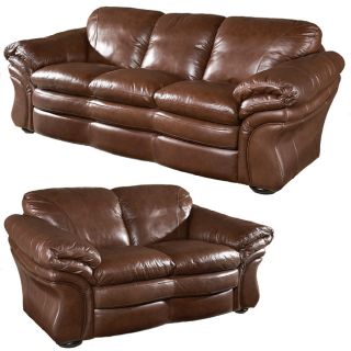 Jensen Leather Sofa and Loveseat
