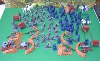 112 Civil War Piece Figures Set, Cannons, Siege Mortars