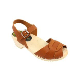 Lotta From Stockholm Torpatoffeln Swedish Clogs  Low Heel Peep Toe