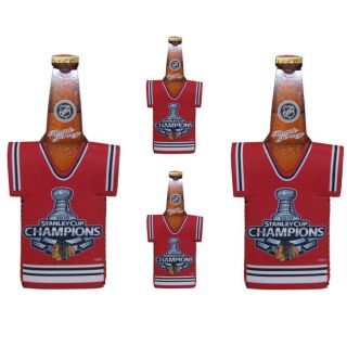 Chicago Blackhawks Stanley Cub Champion Red Bottle Koozies (Set of 4