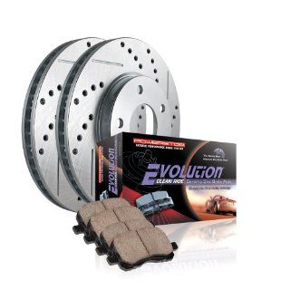 Power Stop K2009 Front Ceramic Brake Pad and Cross Drilled/Slotted
