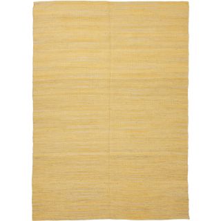 Handmade Flat Weave Solid Gold/ Yellow Hemp/ Jute Rug (5 x 76) Today