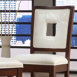 Dijon White Faux Leather Side Chairs (Set of 2)