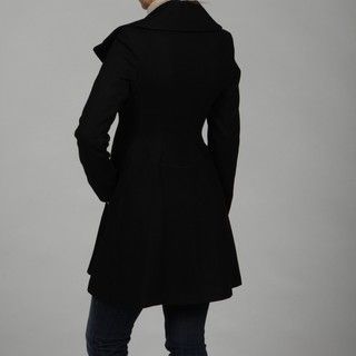 Jessica Simpson Womens Black Melton Zip front Coat