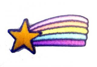 2 Shooting Star with Rainbow Logo Iron on Patch Clothing