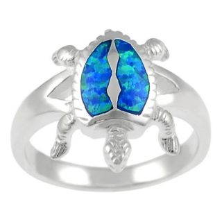 Tressa Sterling Silver Blue Opal Turtle Ring
