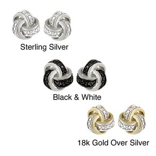 DB Designs Diamond Accent Love Knot Earrings