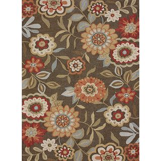 Hand hooked Charlotte Brown Rug (76 x 96)
