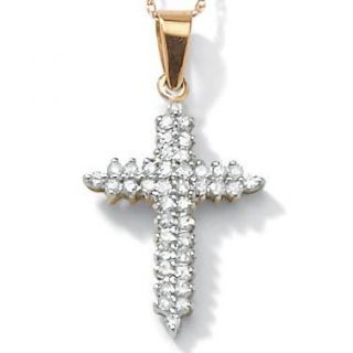 Isabella Collection 10k Gold 1/5ct TDW Diamond Cross Necklace (G H, I3