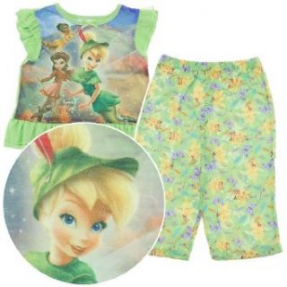 Tinker Bell Disney Fairies Capri Pajamas for Girls L 10 12
