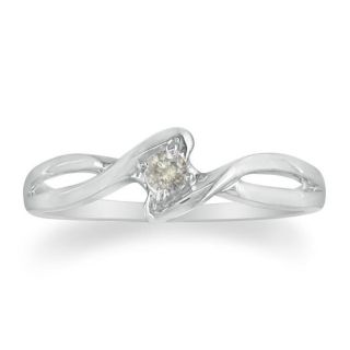Sterling Silver Diamond Accent Solitaire Promise Ring (J K, I2 I3