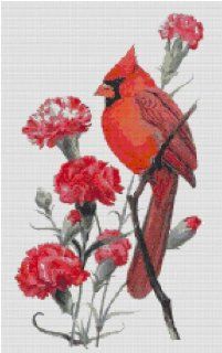 Ohio State Bird and Flower Counted Cross Stitch Pattern