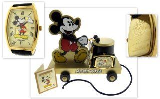 Mickey Mouse Gold Limited Edition Fossil Watch & Collectible Toy Train