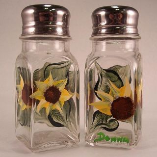 Hand painted Sunflower Salt and Pepper Shaker Set