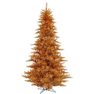 3 Pre Lit Layered Copper Tinsel Artificial Christmas Tree