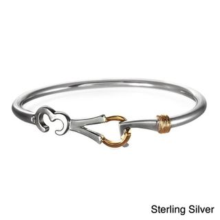Beverly Madison Gold over Sterling Silver LOVE Bangle Bracelet