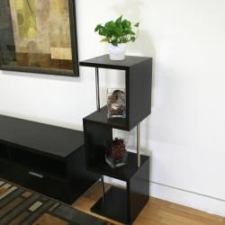 Cornelia Dark Brown Wood Modern Tall Display Shelf