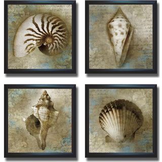 Keith Mallett Nautical Souvenirs Framed 4 piece Canvas Art Set
