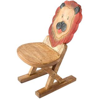 Handmade Acacia Wood Kids Lion Design Chair (Thailand) Today $93.99