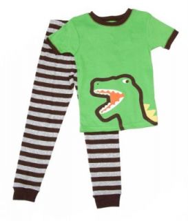 Carters 2 Piece Dinosaur Stripe Pant Pajama Set 100%