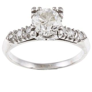 Platinum 1 1/3ct TDW Vintage Engagement Ring (I J, VS1 VS2
