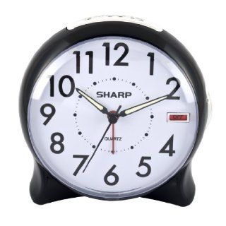 Sharp SPC127A Quartz Analog Alarm Clock (Black/White